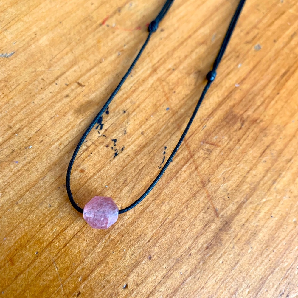 2 for $10 - Pink Quartz - Natural Stone Choker Necklace